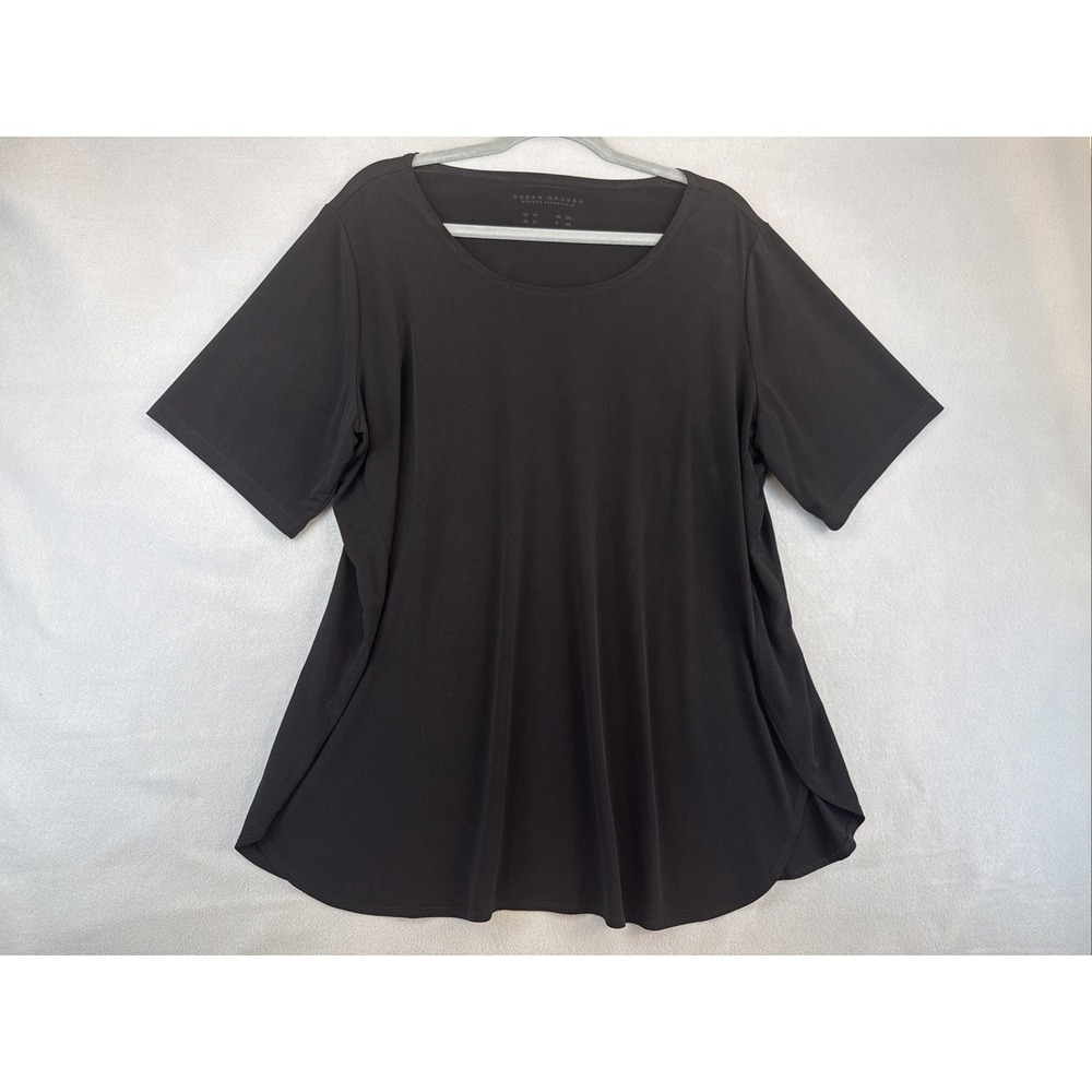 Susan Graver‎ Black Shortsleeve Blouse Size 1X